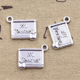 10pcs Charms #1 Teacher Apple 17x14mm Antique Silver Color Plated Pendants Making DIY Handmade Tibetan Finding Jewelry