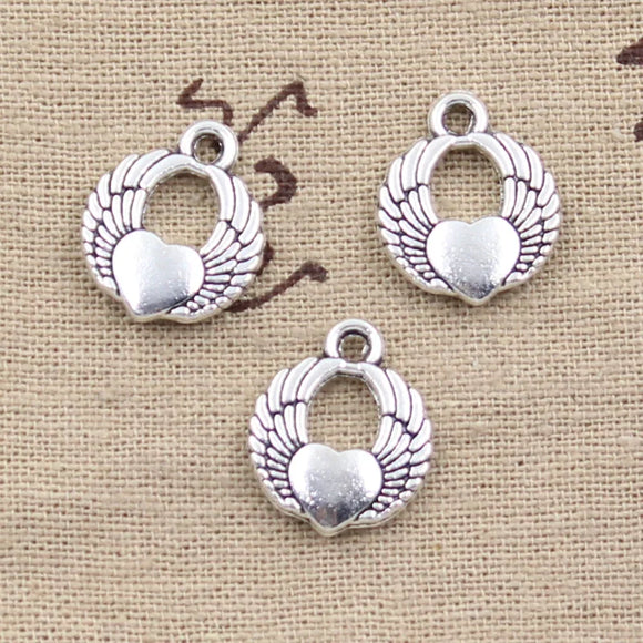 10pcs Charms Angel Wings 15x12mm Antique Making Pendant fit,Vintage Tibetan Silver color,DIY Handmade Jewelry