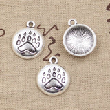 10pcs Charms Bear Paw 19x17mm Antique Silver Color Pendants Making DIY Handmade Tibetan Finding Jewelry