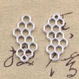 10pcs Charms Bee Honeycomb Honey Beehive 31x17mm Antique Silver Color Pendants Making DIY Handmade Tibetan Finding Jewelry