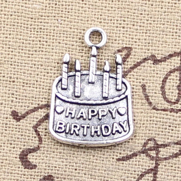10pcs Charms Birthday Cake 18x15mm Antique Making Pendant fit,Vintage Tibetan Bronze Silver color,DIY Handmade Jewelry