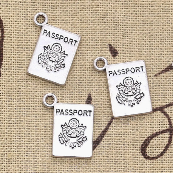 10pcs Charms Book Passport 18x14mm Antique Making Pendant fit,Vintage Tibetan Bronze Silver color,DIY Handmade Jewelry h1224