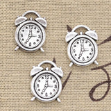 10pcs Charms Clock 17x13mm Antique Bronze Silver Color Plated Pendants Making DIY Handmade Tibetan Bronze Finding Jewelry