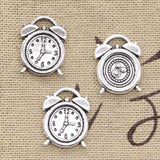 10pcs Charms Clock 17x13mm Antique Bronze Silver Color Plated Pendants Making DIY Handmade Tibetan Bronze Finding Jewelry