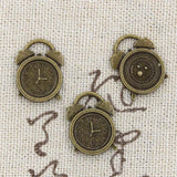 10pcs Charms Clock 17x13mm Antique Bronze Silver Color Plated Pendants Making DIY Handmade Tibetan Bronze Finding Jewelry