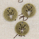 10pcs Charms Deer Head 18x18mm Antique Making Pendant fit,Vintage Tibetan Bronze Silver color,DIY Handmade Jewelry