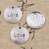 10pcs Charms Follow Your Heart Love Luck Hope Inspire 20x20mm Antique Silver Color Pendants Making DIY Tibetan Finding Jewelry