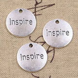 10pcs Charms Follow Your Heart Love Luck Hope Inspire 20x20mm Antique Silver Color Pendants Making DIY Tibetan Finding Jewelry