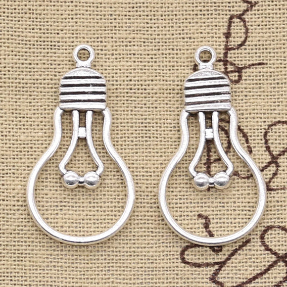 10pcs Charms Light Bulb 19x35mm Antique Pendant Fit Vintage Tibetan Bronze Silver Color DIY Handmade Jewelry