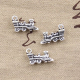 10pcs Charms Old Fashioned Train 17x12mm Antique Silver Color Pendants Making DIY Handmade Tibetan Finding Jewelry
