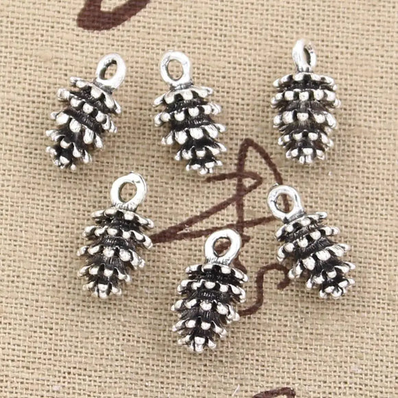 20pcs Charms Pinecone 15x8mm Antique Making Pendant fit,Vintage Tibetan Bronze Silver color,DIY Handmade Jewelry EF3974