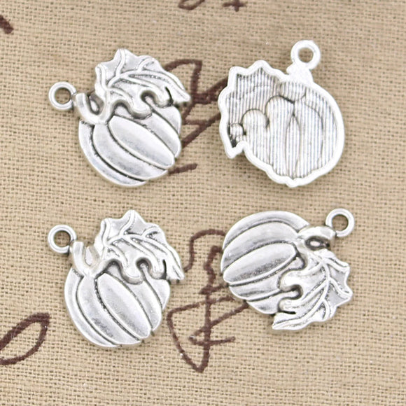 15pcs Charms Pumpkin Leaf Fall Thanksgiving Halloween 21x18mm Antique Silver Color Pendants Making DIY Handmade Tibetan Finding