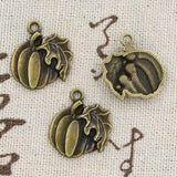 15pcs Charms Pumpkin Leaf Fall Thanksgiving Halloween 21x18mm Antique Silver Color Pendants Making DIY Handmade Tibetan Finding