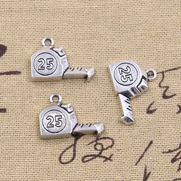 10pcs Charms Tools Tape Measure 17x23mm Antique Silver Color Pendants Making DIY Handmade Tibetan Finding Jewelry