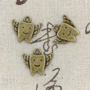 10pcs Charms Tooth Fairy Teeth 20x18mm Antique Making Pendant fit,Vintage Tibetan Bronze Silver color,DIY Handmade Jewelry