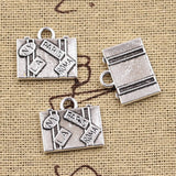 10pcs Charms Travel Bags New York Paris Roma LA 15x16mm Antique Silver Color Plated Pendants Making DIY Handmade Tibetan Jewelry