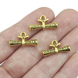 10pcs/lot 11*21mm Graduate Diploma Cham Antique Silver Gold Color Plated Pendants Making DIY Handmade Jewelry Accessories