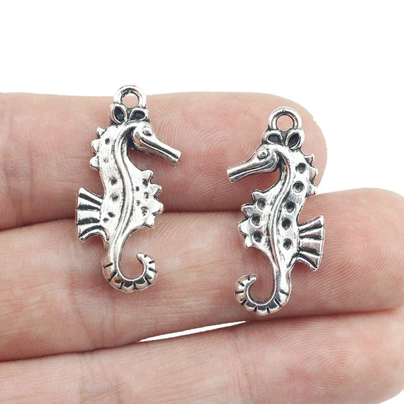 10pcs/lot 14*28mm Antique Silver Color Animal Hippocampus Charm Pendant For Jewelry DIY Making Finding Accessories