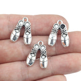 10pcs/lot 16*20mm Antique Silver Color  Ballet Shoes Charms Pendant For Girl Keychain Jewelry Making
