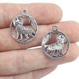 10pcs/lot 21*25mm Alloy Charm Antique Silver Color Wolf Whistling Charm Pendant  For Necklace Bracelet Jewelry Making