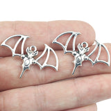 10pcs/lot 23*33mm Hollow Out Bat Charm Antique Silver Color DIY Holloween Neckalce Bracelet Jewelry Finding