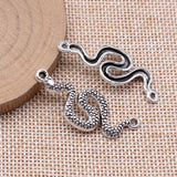 10pcs/lot  41*15mm Antique Silver Color Snake Connector Charms Pendants For Jewelry Making DIY Craft Handmade,Designer Charms