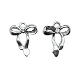 10pcs/lot  Bow Charms For Jewelry Making 17x22mm Antique Silver Color Accessories