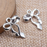10pcs/lot  Bow Charms For Jewelry Making 17x22mm Antique Silver Color Accessories