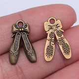 10pcs/lot Charms Ballet Shoes Slippers 20x13mm Antique Bronze Silver Color Plated Pendants Making DIY Handmade Tibetan Jewelry