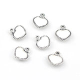 10piece 11*13mm Small Heart Charm Antique Silver Plated Love Heart Pendant For DIY Jewelry Making Findings