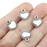 10piece 11*13mm Small Heart Charm Antique Silver Plated Love Heart Pendant For DIY Jewelry Making Findings