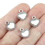 10piece 11*13mm Small Heart Charm Antique Silver Plated Love Heart Pendant For DIY Jewelry Making Findings