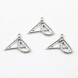 10piece 20*21mm Ruler Triangle Triangular DIY Charm Antique Silver Plated Jewelry Making Findings