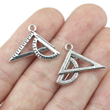 10piece 20*21mm Ruler Triangle Triangular DIY Charm Antique Silver Plated Jewelry Making Findings