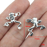 10piece/lot 16*17mm Antique Silver Color Frog Charms Pendant Small Alloy DIY Animal Pendant Jewelry Making