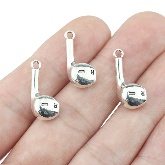10pieces 10*20mm Antique Silver Color Fashion 3D Music Earplug Pendants Wireless Headphones DIY Jewelry Wholesale