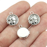 10pieces 13.5*16.5mm Steampunk Mechanism Clock Charms Antique Silver Pendant Jewelry Accessories