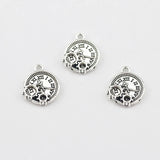 10pieces 13.5*16.5mm Steampunk Mechanism Clock Charms Antique Silver Pendant Jewelry Accessories