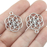 10pieces 20*26mm Fashion Hollow Chinese Knot Garland Charm For DIY Jewelry Making Antique Silver Color  Wholesale