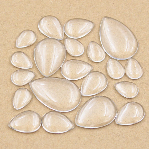 10x14mm 13x18mm 18x25mm 20x30mm Water Drop Flat Back Clear Glass Cabochon,Factory Wholesale Promotion,High Quality DIY Jewelry