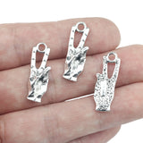 12 Pieces 10*25mm  Antique Silver Color Gesture Charms Keychain For DIY Jewelry Making