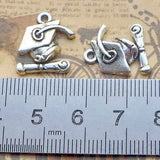 12 Pieces 16.7x14mm Antique Silver Color Graduation Bachelor Cap Charms Jewelry Handcraft Making DIY