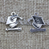 12 Pieces 16.7x14mm Antique Silver Color Graduation Bachelor Cap Charms Jewelry Handcraft Making DIY