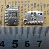 12 Pieces 18*12mm Zinc Alloy Antique Silver Color Little Notebook Charms for Diy Jewelry Making