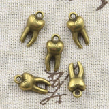 12pcs Charms 3D Zombie Tooth Teeth Molar 16x8x5mm Antique Bronze Silver Color Plated Pendant Making DIY Handmade Tibetan Finding