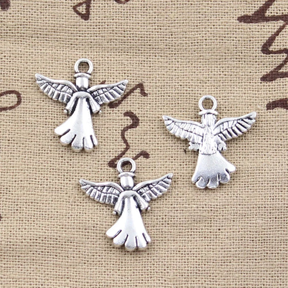 20pcs Charms Angel 22x21mm Antique Tibetan Silver Color Pendant Findings Accessories DIY Vintage Choker Handmade Jewelry