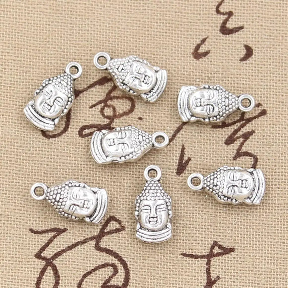 12pcs Charms Buddha Head 16x8mm Antique Making Pendant fit,Vintage Tibetan Bronze Silver color,DIY Handmade Jewelry