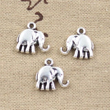 12pcs Charms Double Sided Elephant 14x14mm Antique Making Pendant fit,Vintage Tibetan Silver color,DIY Handmade Jewelry