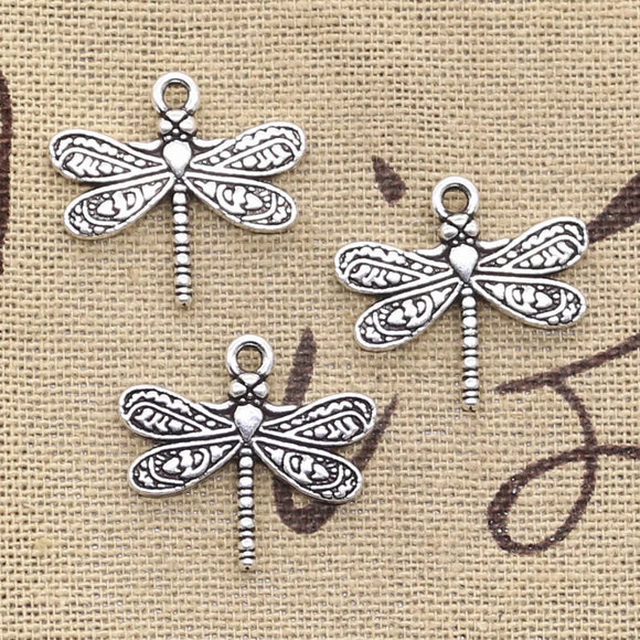 12pcs Charms Dragonfly 21x19mm Antique Making Pendant fit,Vintage Tibetan Bronze Silver color,DIY Handmade Jewelry