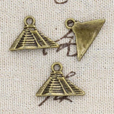 12pcs Charms Egyptian Pyramid 21x15mm Antique Bronze Silver Color Pendants Making DIY Handmade Tibetan Finding Jewelry